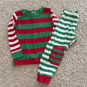 Hanna Andersson Red and Green Striped Holiday Pajama Set